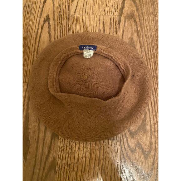Anthropologie Camel Wool Beret With Pom Pom